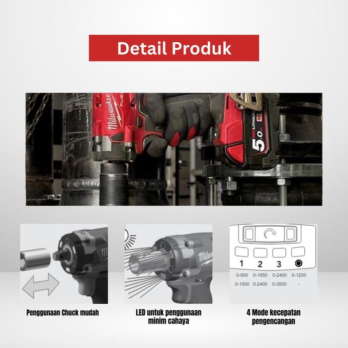 Milwaukee M18 FIW212-0 1/2" Impact Wrench - Gambar 2