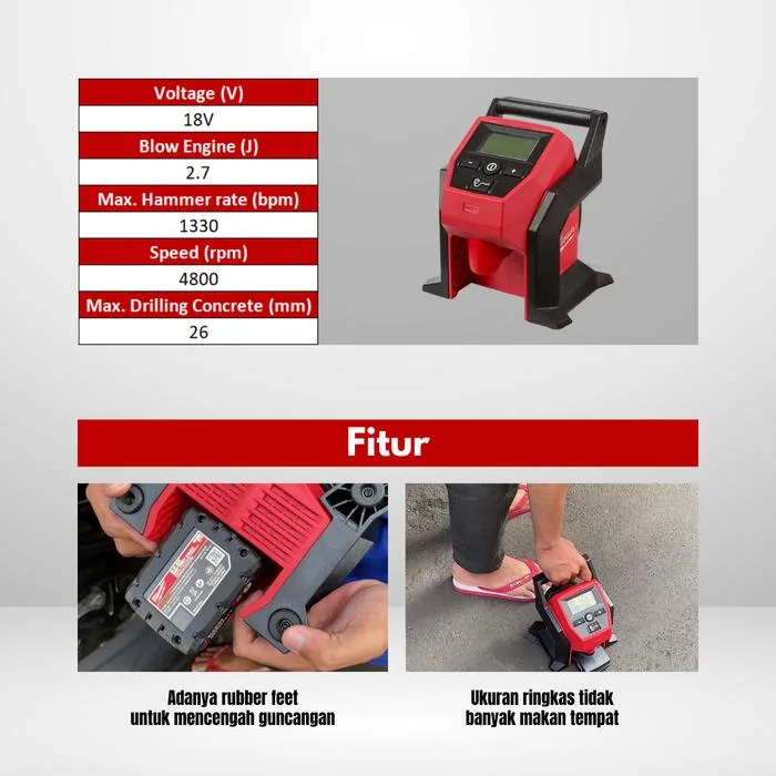 Milwaukee M12 BI-0 Sub Inflator - Gambar 2