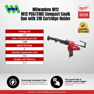 Milwaukee M12 PCG/310C Compact Caulk Gun
