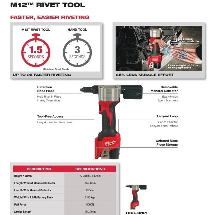 Milwaukee M12 BPRT-0C - Gambar 4