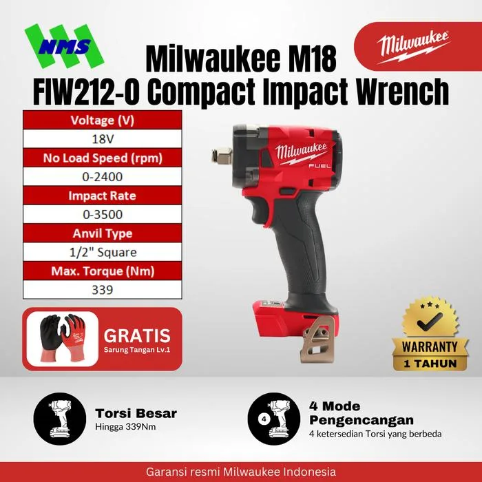 Milwaukee M18 FIW212-0 FUEL 1/2"