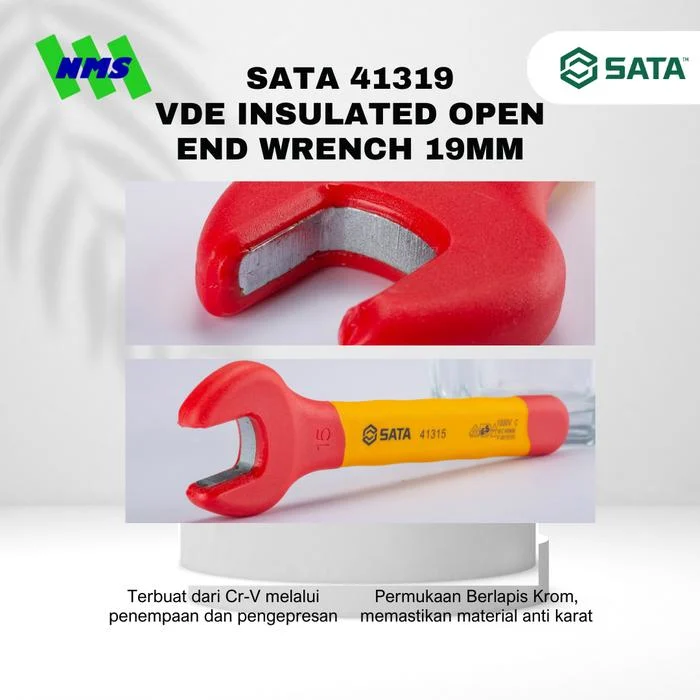 SATA VDE Insulated Open End Wrench 19mm - Gambar 2