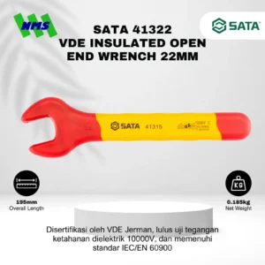 SATA VDE Insulated Open End Wrench 22mm