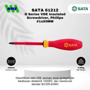SATA VDE Insulated Screwdriver (+) #1X80