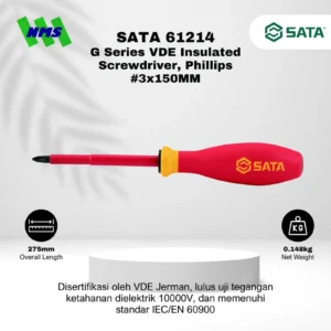 SATA VDE Insulated Screwdriver(+)#3X150