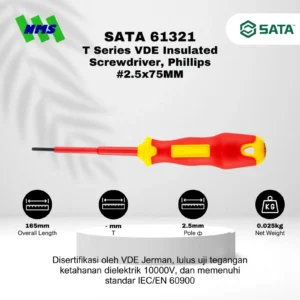 SATA VDE Insulated Screwdriver [-] 2.5X75