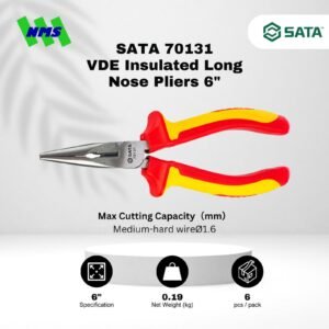 SATA VDE Insulated Long Nose Pliers 6"