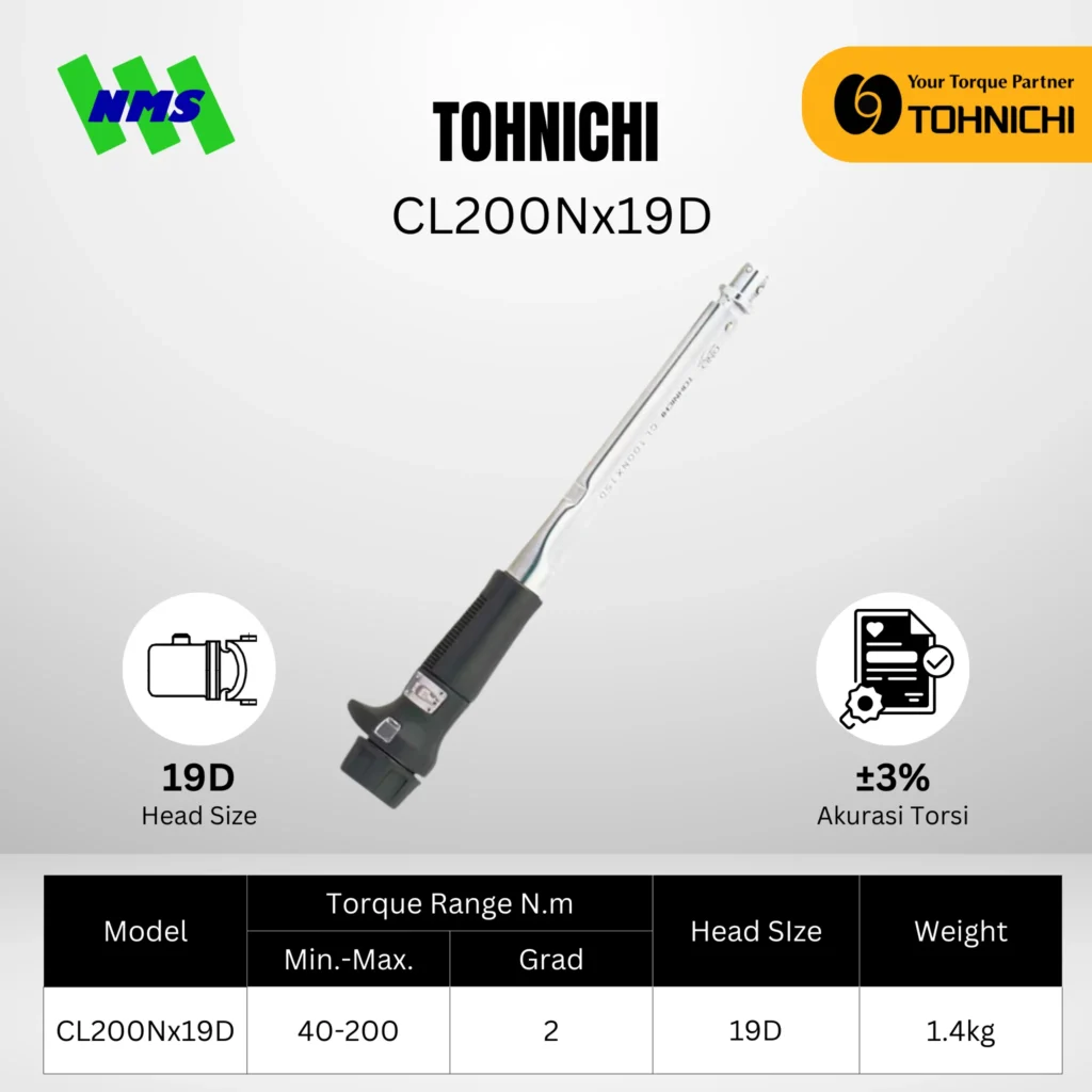 TOHNICHI Torque Wrench CL200Nx19D