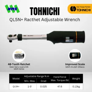 TOHNICHI QL5N+ Racthet Adjustable Wrench