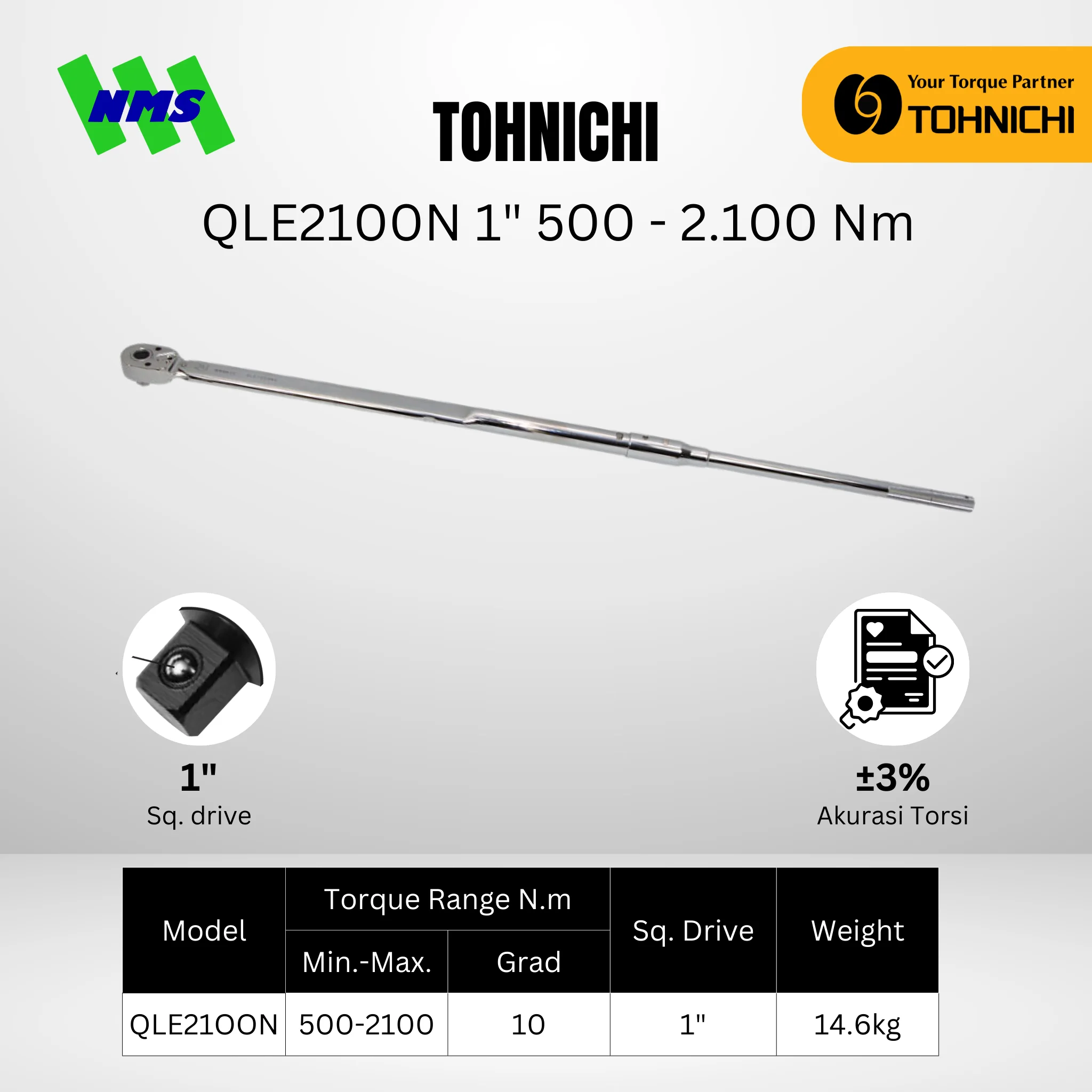 TOHNICHI Torque Wrench QLE2100N