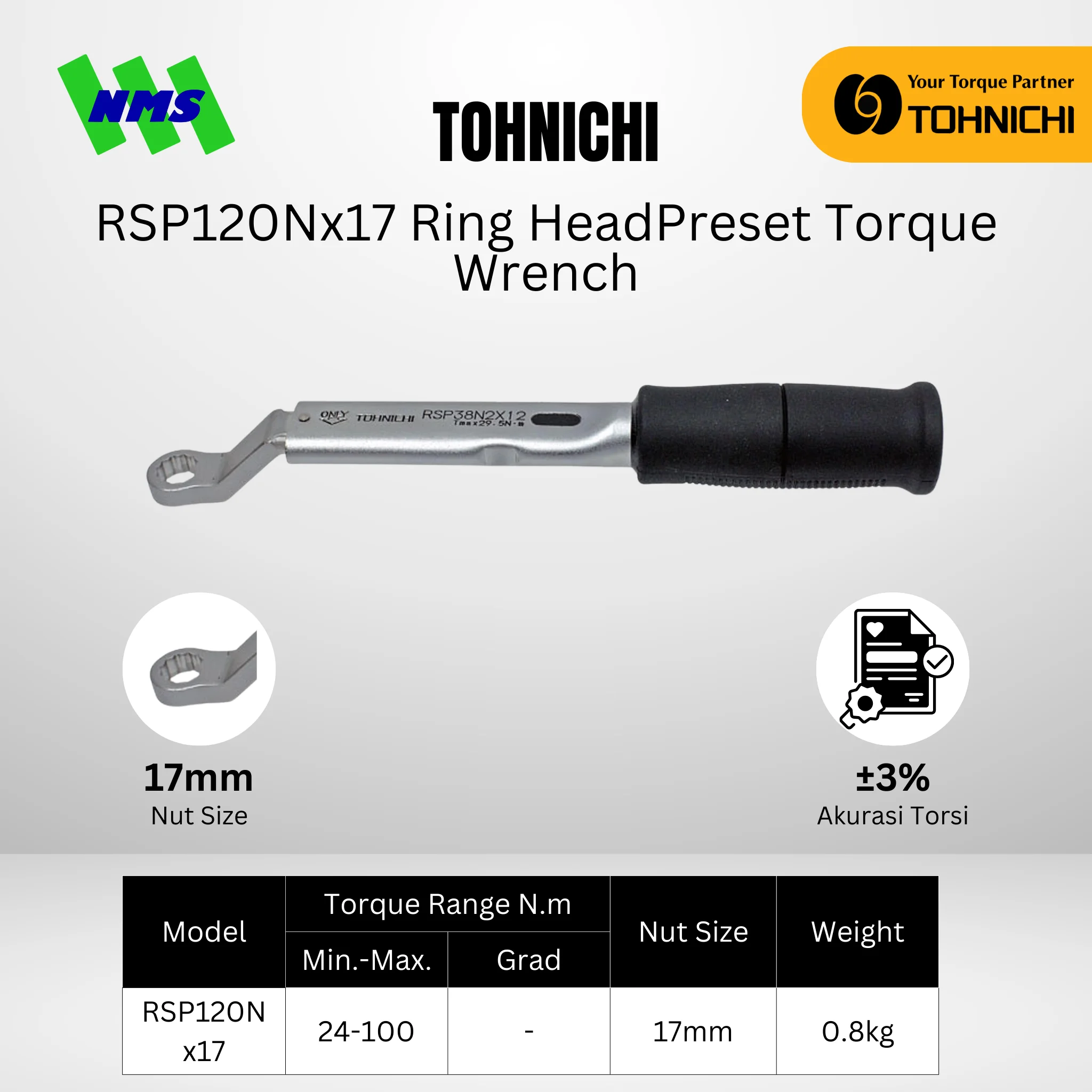 TOHNICHI Torque Wrench RSP120N