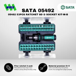 SATA 05492 53PCS RATCHET SD & SOCKET KIT-M-B