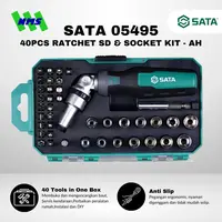 SATA 05495 40PCS RATCHET SD & SOCKET KIT - AH