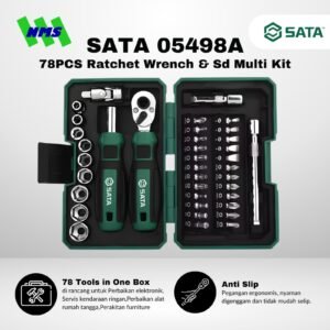 SATA 05498A 78PCS Ratchet Wrench & Sd Multi Kit