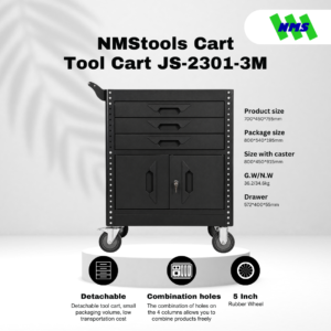 NMStools Cart JS-2301-3M ( BLACK ) Troli Bengkel