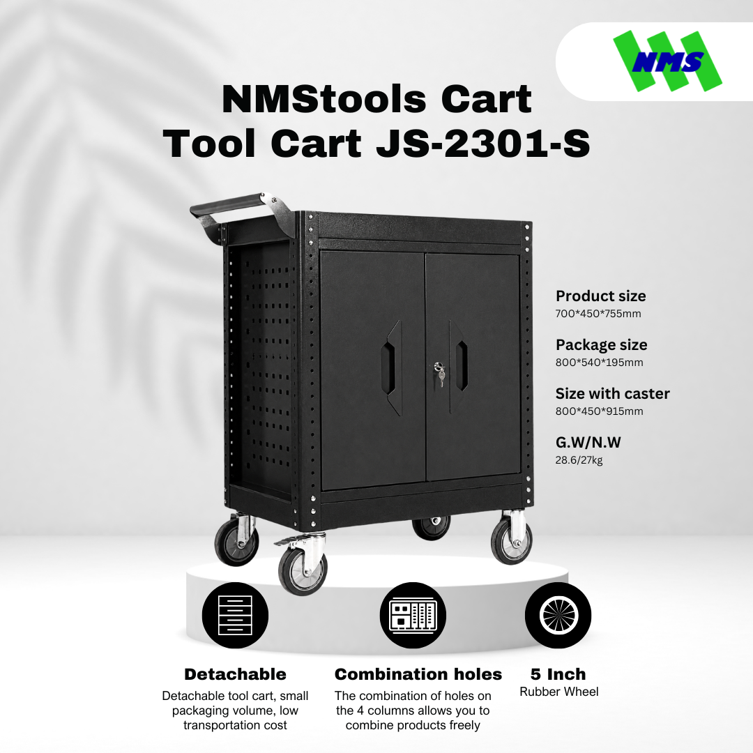 NMStools Cart JS-2301-S Troli Bengkel (BLACK)