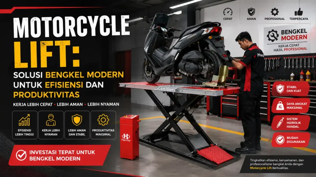 solusi bengkel modern motorcycle lift banner artikel
